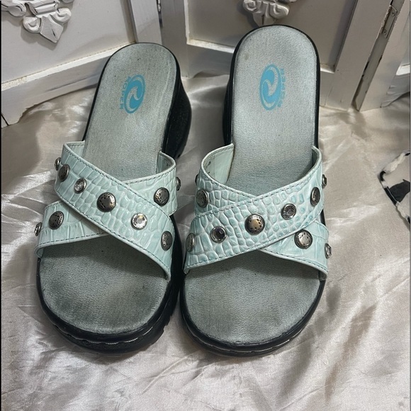 ROPER Aqua/light blue clog sandals - Picture 1 of 7